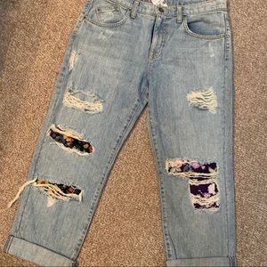 LF Floral Patch Boyfriend Jeans